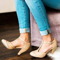 Women'S Vintage Buckle Block Heel Sandals 65883440C