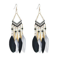 Vintage Feather Travel Long Earrings 03721548C