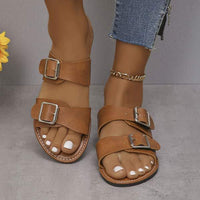 Women's Open-Toe Flat Sandals with Single Strap 45380178C