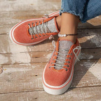 Women's Thick Sole Lace-up Single Shoes 23850276C