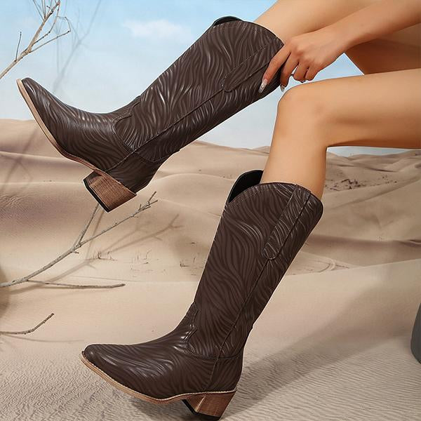 Women's Fashionable Thick Heel Mid-Calf Knight Boots 48733350S