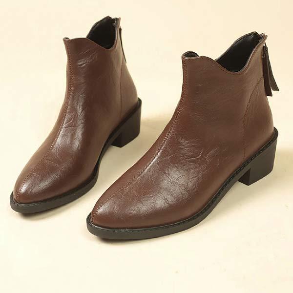 Women's Suede Vintage Side-Zip Short Boots 65237635C