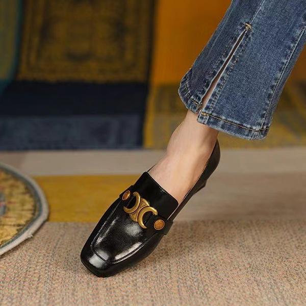 Women's Retro Elegant Horsebit Block Heel Loafers 41281210S