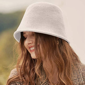 Women's Round-Top Wool Felt Fisherman Hat 21220620C