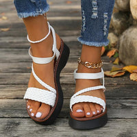 Women's Casual Braided Elastic Thick Soled Sandals 02413746S
