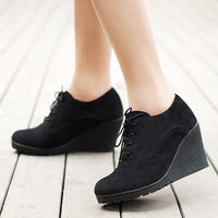 Women's Casual Retro Wedge Lace-up Ankle Boots 58032727S