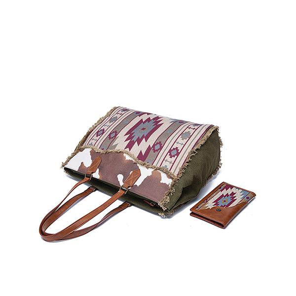 Women's Retro Cotton and Linen Canvas Shoulder Handbag 71744481S
