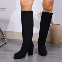 Women's Chunky High Heel Knee-High Boots 53860746C