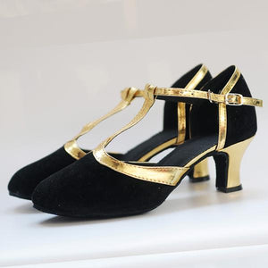 Women's Elegant Suede Soft Sole Mid-Heel Dance Shoes 55483711S