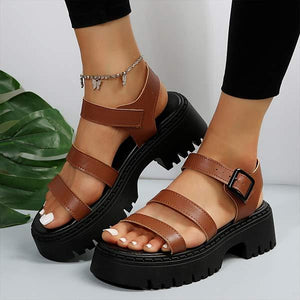 Women's Open Toe Ankle Strap Thick Sole Sandals 33630328C