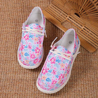 Women's Casual Flat Flower Print Canvas Shoes 37956209S