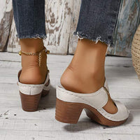 Women's Chunky Heel High Heel Hollow-Out Sandals 79455178C