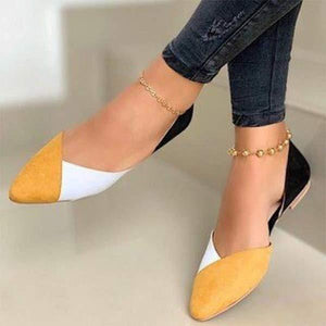 Women's Pointed-Toe Two-Tone Flat Shoes 32087106C