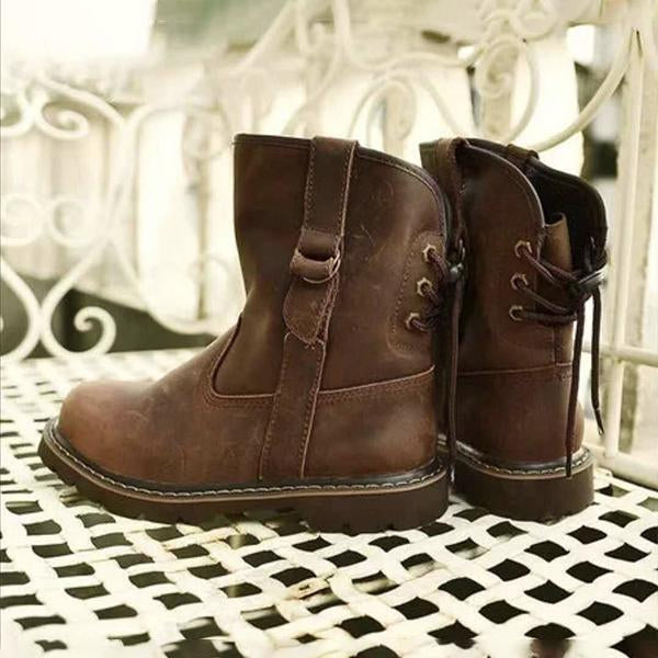 Women's Vintage Brown Lace-Up Booties 25648331S