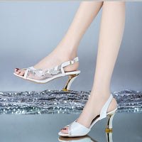 Women's Fashionable Rhinestone Mesh High Heel Sandals 40544008S