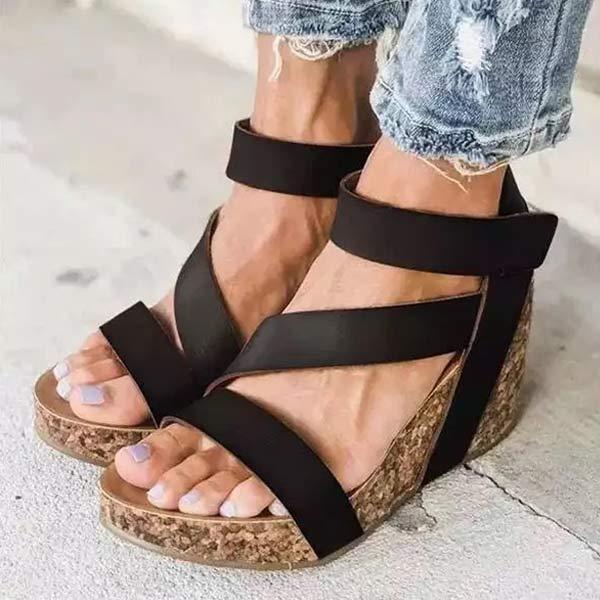 Women's Velcro Wedge Heel Sandals 26318913C
