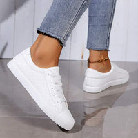 Women's Casual Lace-Up Low Heel Sneakers 27494396C