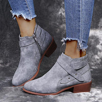 Women's Casual Buckled Chunk Heel Ankle Boots 21643427S