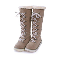 Women's Comfortable Lace-up Plush Thick-Soled Snow Boots 00868295S