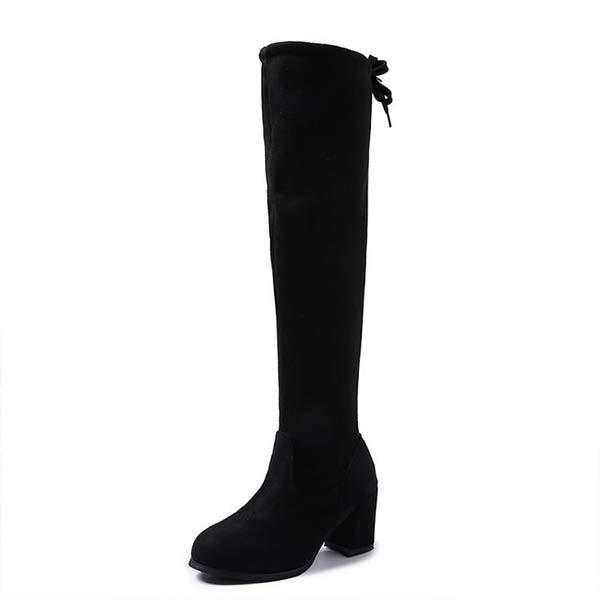 Women's Stretch Chunky Heel Over-the-Knee Boots 90203238C