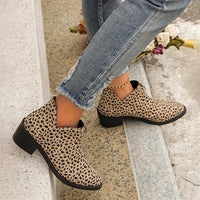 Women's Casual Leopard Front Zip Ankle Boots 63960830S