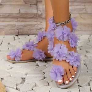 Women's Bohemian Floral Resort Flat Beach Sandals 68186702S