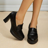 Women's Vintage Chunky Heel Single Shoes 20146610C