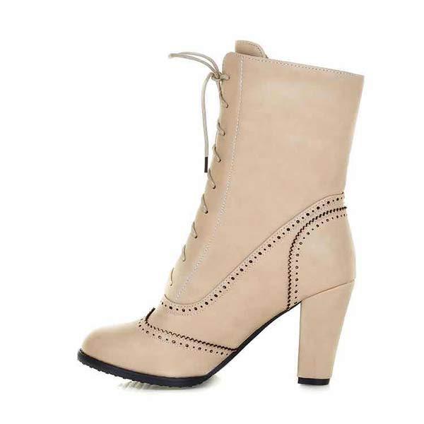 Women's High Heel Front Lace-Up Ankle Boots 29278157C