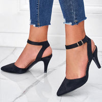 Women's Fashion Pointed Toe Square Buckle Stiletto Shoes 06683790C