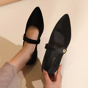 Women's Elegant Velvet Pointed Toe Flats 72809566S