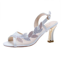 Women's Fashionable Rhinestone Mesh High Heel Sandals 40544008S
