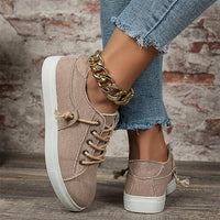 Women's Casual Flat Front Lace-Up Sneakers 66998779S