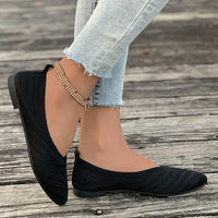 Women's Casual Pointed Toe Knitted Flats 61446878S