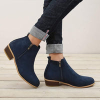 Women'S Side Zipper Chunky Heel Ankle Boots 60741187C