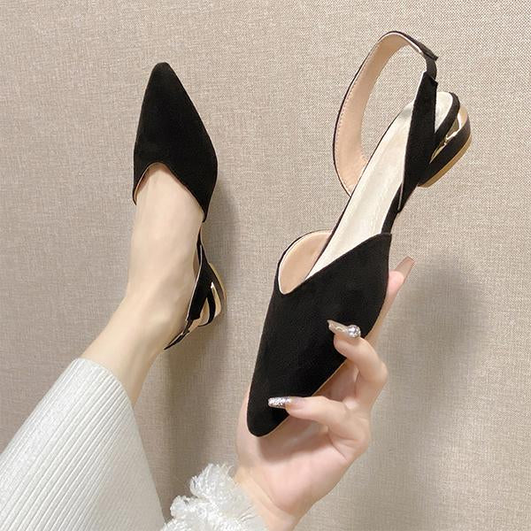 Women's Fashionable Pointed Toe Elastic Strap Flats 43894702S