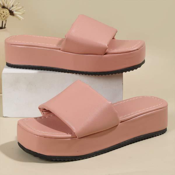 Women's Candy Color Thick-Soled Casual Sandals 30850777C