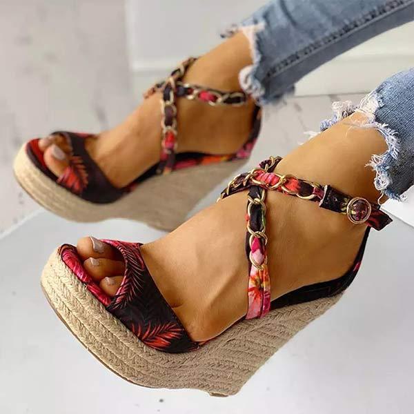 Women's Printed Wedge Sandals 42482893C