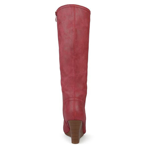 Women's Retro Casual Wedge Side Zipper Boots 87278397S