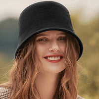 Women's Round-Top Wool Felt Fisherman Hat 21220620C