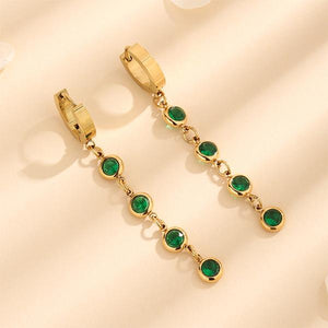 Women's Fashionable Color Diamond Tassel Earrings 16903524S
