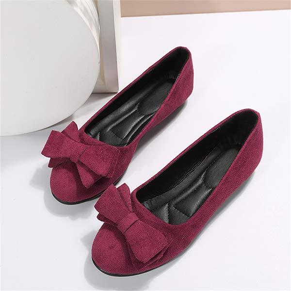 Women's Comfortable Flat Shoes with Bow 74661428C