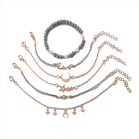 Fashion Star Moon Beaded Charm Bracelet 00184562C