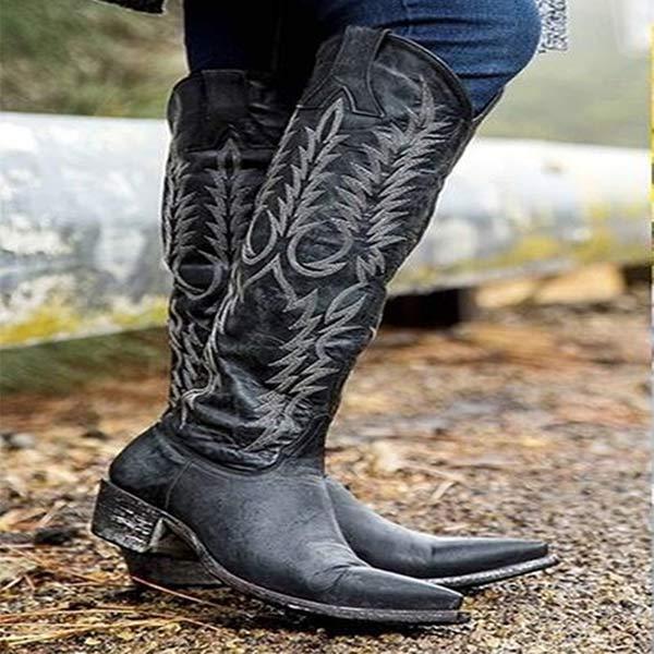 Women'S Vintage Chunky Heel Cowboy Boots 64875763C