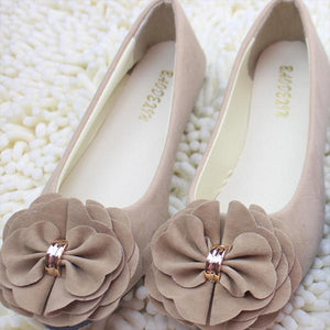 Women's Casual Suede Flower Pointed Toe Flats 99112464S