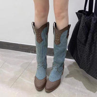 Women's Fashion Studded Pointed Toe Cowboy Boots 43484782S