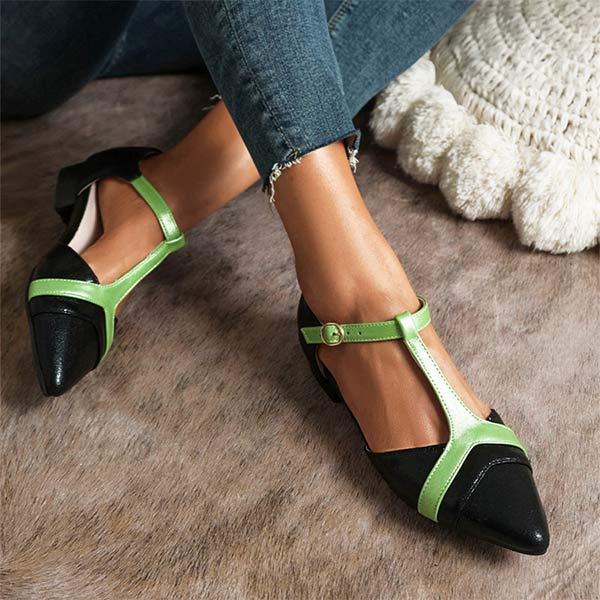Women's Low-Heel Pointed-Toe Cutout Sandals 68606427C