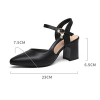 Women's Elegant Buckle Hollow Block Heel Sandals 63495638C