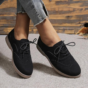 Women's Casual Retro Carved Hollow College Style Flats 89019898S