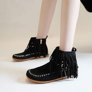 Women's Fringed Short Suede Martin Boots 67561044C