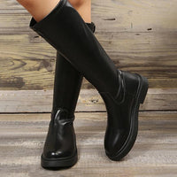 Women's Simple Casual Knee High Rider Boots 09709821S